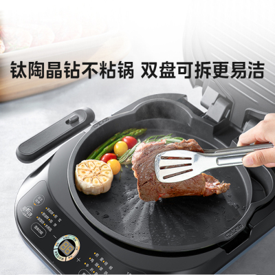 美的钛陶耐磨电饼铛双盘可拆洗