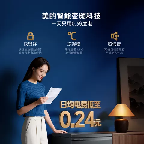 新品美的省电宝100/143/200升变频冰柜家用小型冷冻冷藏冷柜冰箱 图片 2