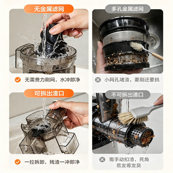美的原汁机榨汁机三段精榨1.3L大容量多功能双通道渣汁分离易清洗