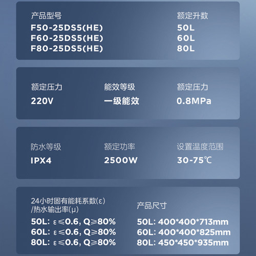 【门店同款】Midea/美的智能操控60升大容量F60-25DS5电热水器 - 图3