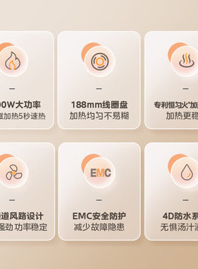 【闪购】美的MC-22RB20电磁炉家用猛火匀热微晶面板防水触控两用