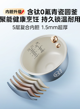 美的电饭煲家用多功能5L