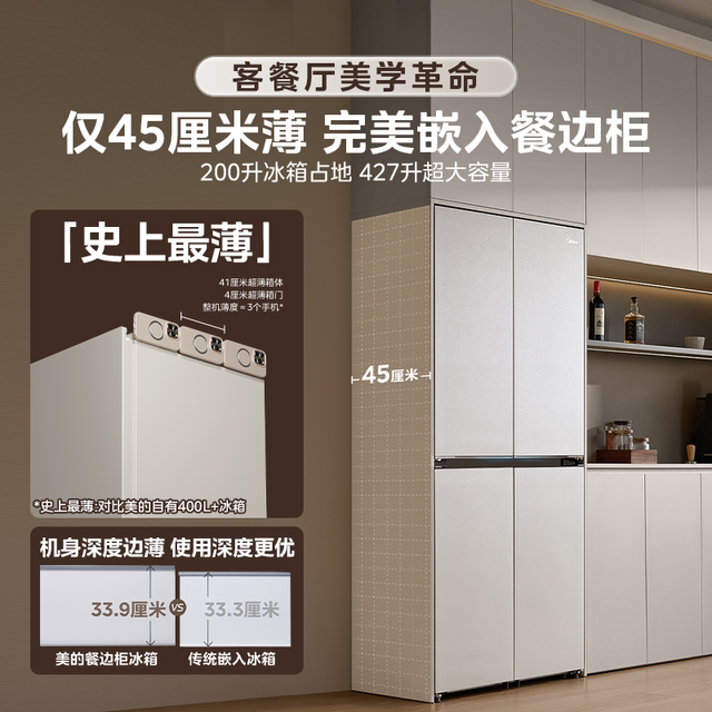 ຕູ້ເຢັນ Midea sideboard 427L