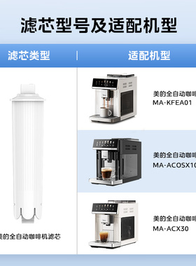 美的全自动咖啡机原装滤芯软化树脂复合活性炭滤芯MA-FACM1001_68