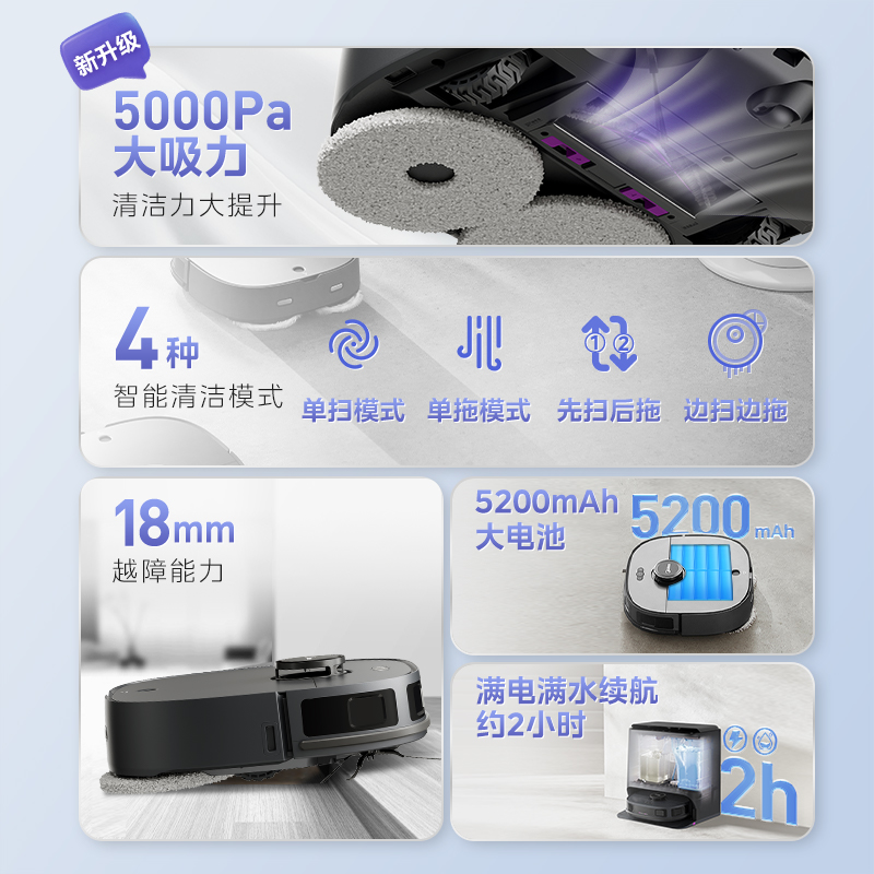 【热销爆款】美的扫地机器人V10家用扫拖一体自动上下水官方旗舰 - 图2