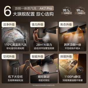 美的小西梅油烟机AK7PRO蒸汽洗顶侧一体家用厨房大吸力官方旗舰
