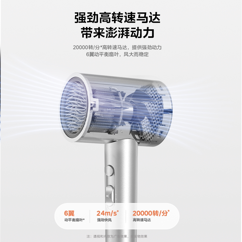 美的吹风机家用负离子电吹风护发大风力速干风筒机等离子杀菌除螨