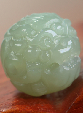 天然和田玉青白玉貔貅散珠手串配饰女青玉单珠顶珠手链圆配珠男士