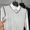 Sweater vest men's vest slim V-neck spring and autumn men's sleeveless vest sweater knitted jacket slim trend