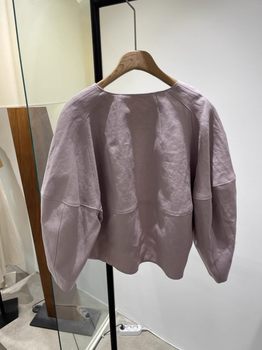 ເກົາຫຼີ Dongdaemun 2024 Spring New Round Neck Korean Style Solid Color Loose Casual Long Sleeve Cardigan Jacket Tops for Women