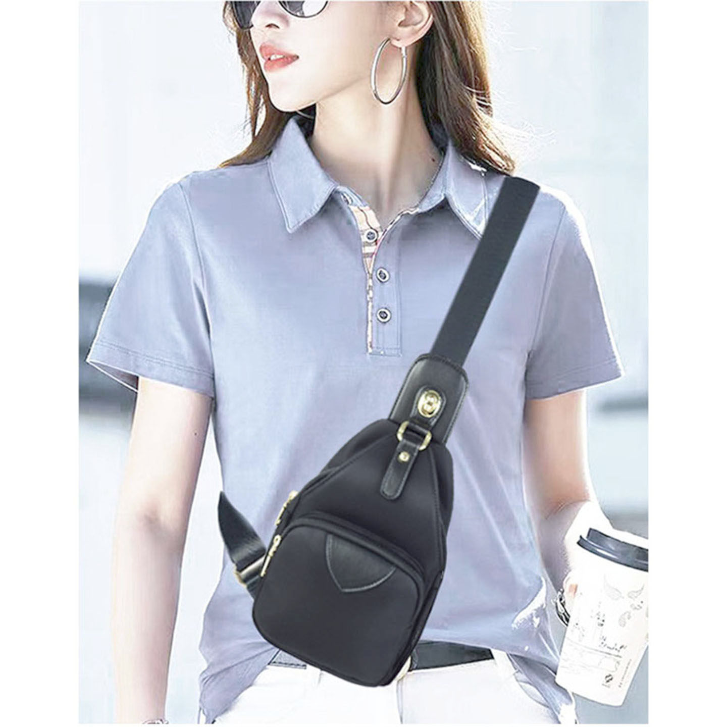 2026新款胸包女防水帆布小背包时尚胸前包休闲单肩斜挎包旅行包,淘宝优惠券,粉丝福利购,淘宝优惠卷