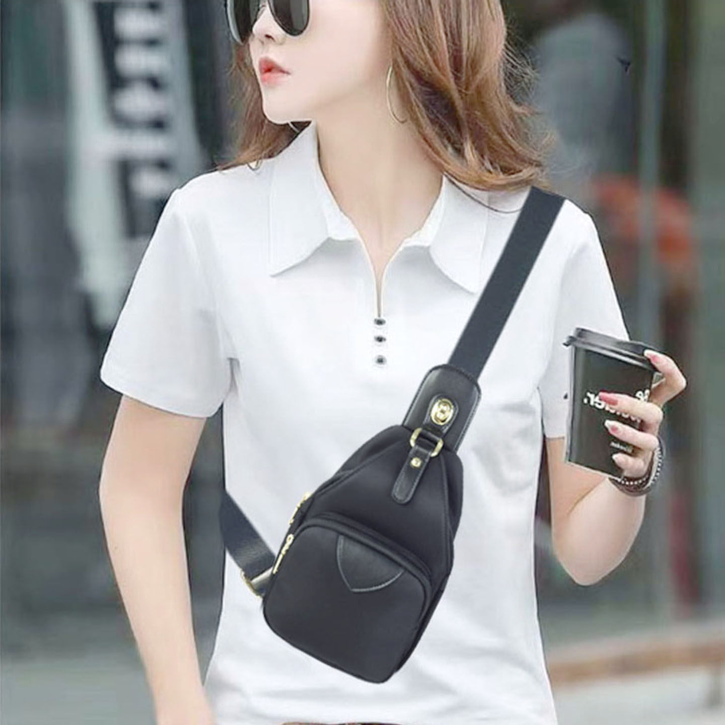 2026新款胸包女防水帆布小背包时尚胸前包休闲单肩斜挎包旅行包,淘宝优惠券,粉丝福利购,淘宝优惠卷