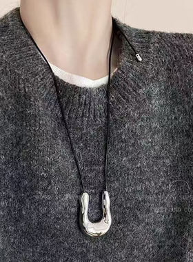 不规则马蹄U型项链不掉色