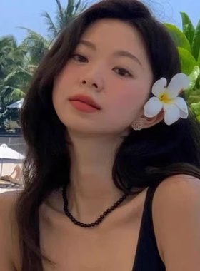 冷淡风高级感天然黑玛瑙项链