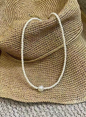 正圆法式珍珠项链不掉色