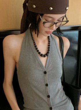 MONA张绮贤同款银河落幕黑色珠子项链女小众设计高级感颈链锁骨链