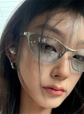 【清冷辣妹】复古未来科技感金属猫眼墨镜博主街拍凹造型太阳眼镜