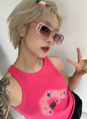 潮流小框亮色墨镜时髦网红街拍