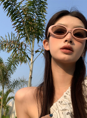 jennie同款gm墨镜女椭圆猫眼粉色