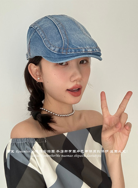 bonnae拼接牛仔前进帽复古回潮感