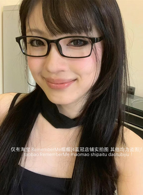 jk黑色小框纯欲眼镜女素颜平光镜