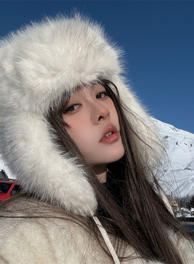 适合雪景的出片氛围感毛绒帽大头