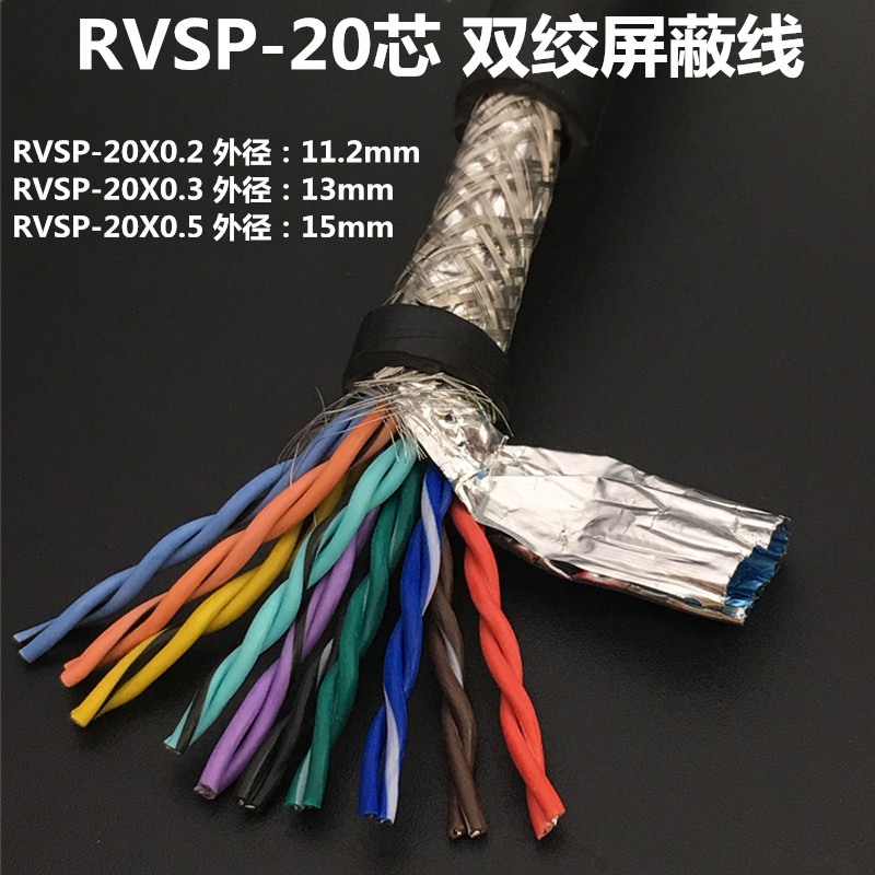 纯铜国标485信号线10 12 16 20芯双绞屏蔽线 RVSP0.2 0.3 0.5平方-图3