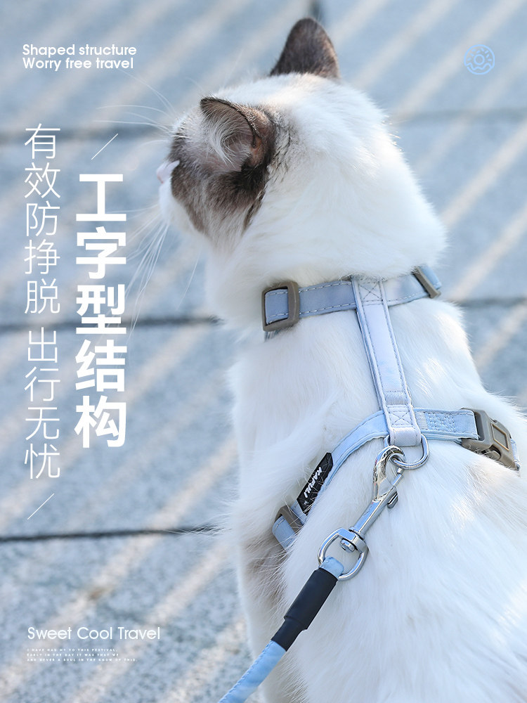 牵引绳防挣脱外出背带链子猫绳子 乐乐猫宠物用品家用牵引带
