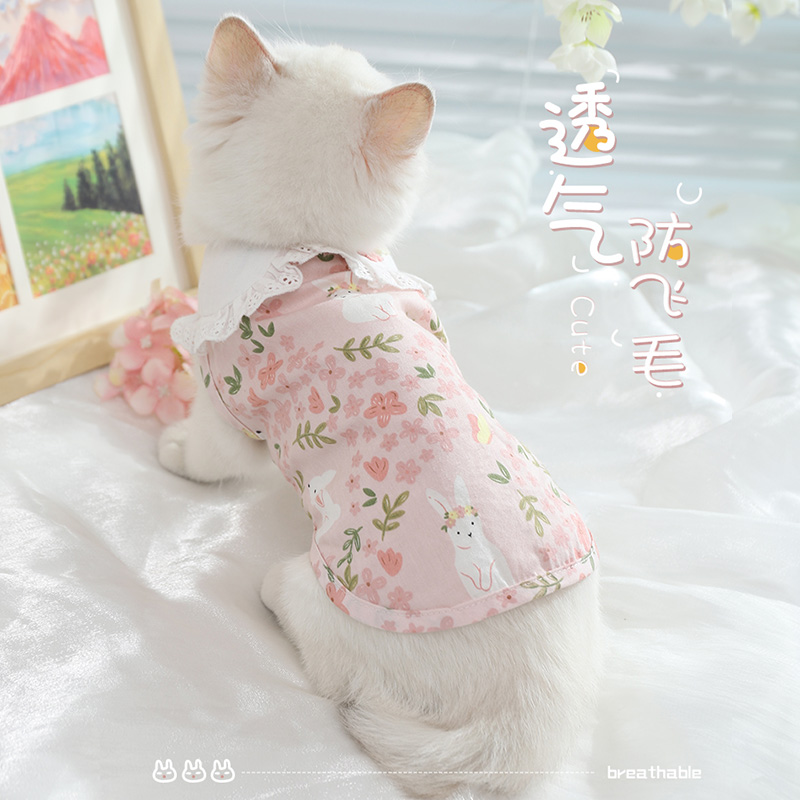 猫咪衣服防掉毛薄款夏天布偶猫服装英短小猫宠物猫猫幼猫夏季背心 - 图0