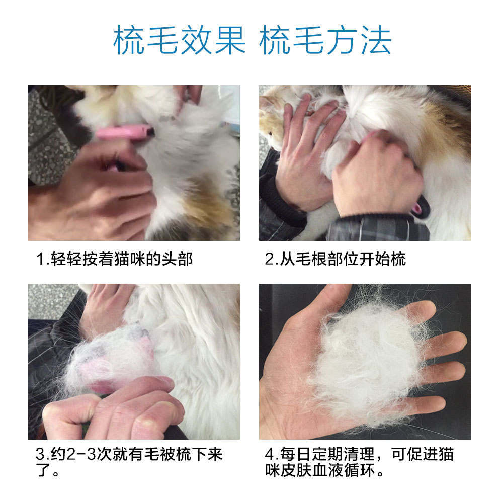 猫咪梳子梳毛刷掉毛去浮毛专用撸猫神器宠物用品刷毛器英短清理器 - 图2