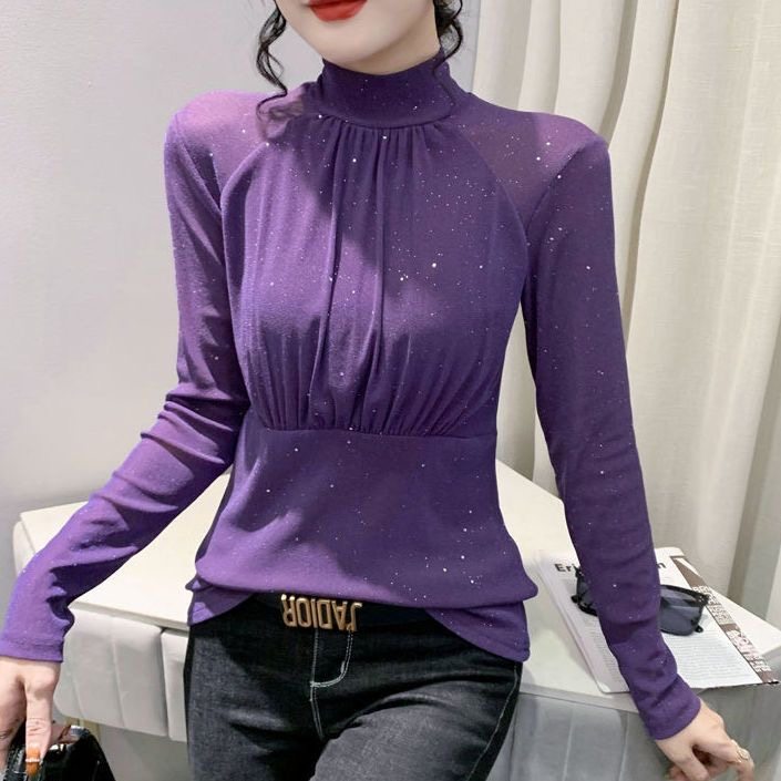 薄款/加绒打底衫内搭秋冬季新款长袖高领上衣女网纱洋气遮肉小衫,淘宝优惠券,粉丝福利购,淘宝优惠卷