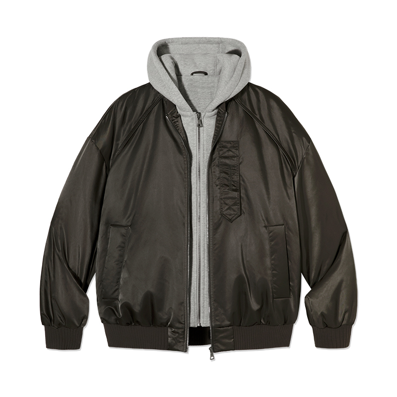 PSO Brand男装女装假两件MA-1美式飞行羽绒休闲夹克外套冬高级感 - 图3