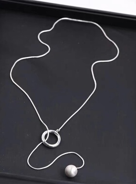 今饰有约纯银女简约项链