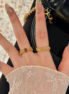 今饰有约古法紫水晶戒指女