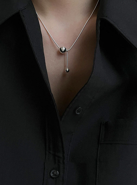 今饰有约纯银女简约项链