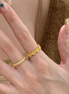 今饰有约复古超重工花朵戒指