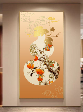 轻奢福禄玄关装饰画新中式ed灯入
