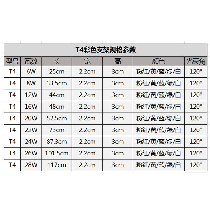 T4T5彩色一体化三基色日光荧光家用长条灯管支架6W28W全套12W20W2 - 图0