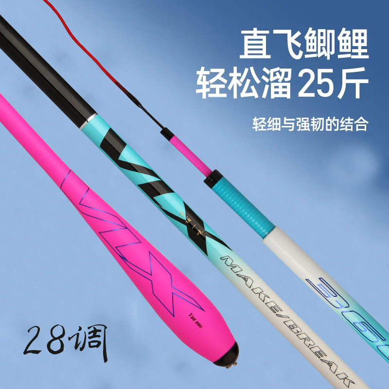 钓鱼竿台钓竿鲫鱼竿综合混养竿超轻超硬碳素手杆休闲野钓垂钓渔具 - 图1