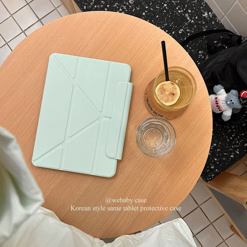 「双面夹/磁吸 平板壳」最后一个夏天/薄荷绿 ipad吸屏不掉pro11/air6/Y折变形支架10.9寸/24pro13轻便保护套 - 图1
