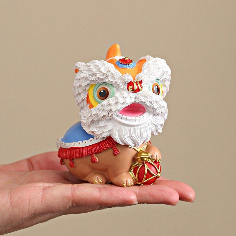 进口国潮佛山舞狮醒狮创意文创摆件高级感桌面茶桌装饰工艺品生日,淘宝优惠券,粉丝福利购,淘宝优惠卷