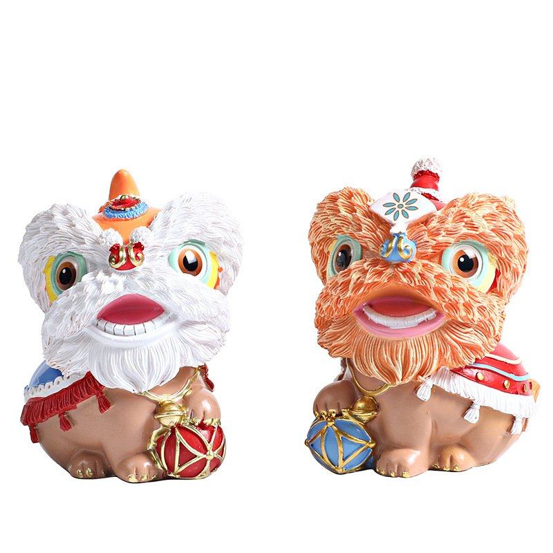 进口国潮佛山舞狮醒狮创意文创摆件高级感桌面茶桌装饰工艺品生日,淘宝优惠券,粉丝福利购,淘宝优惠卷