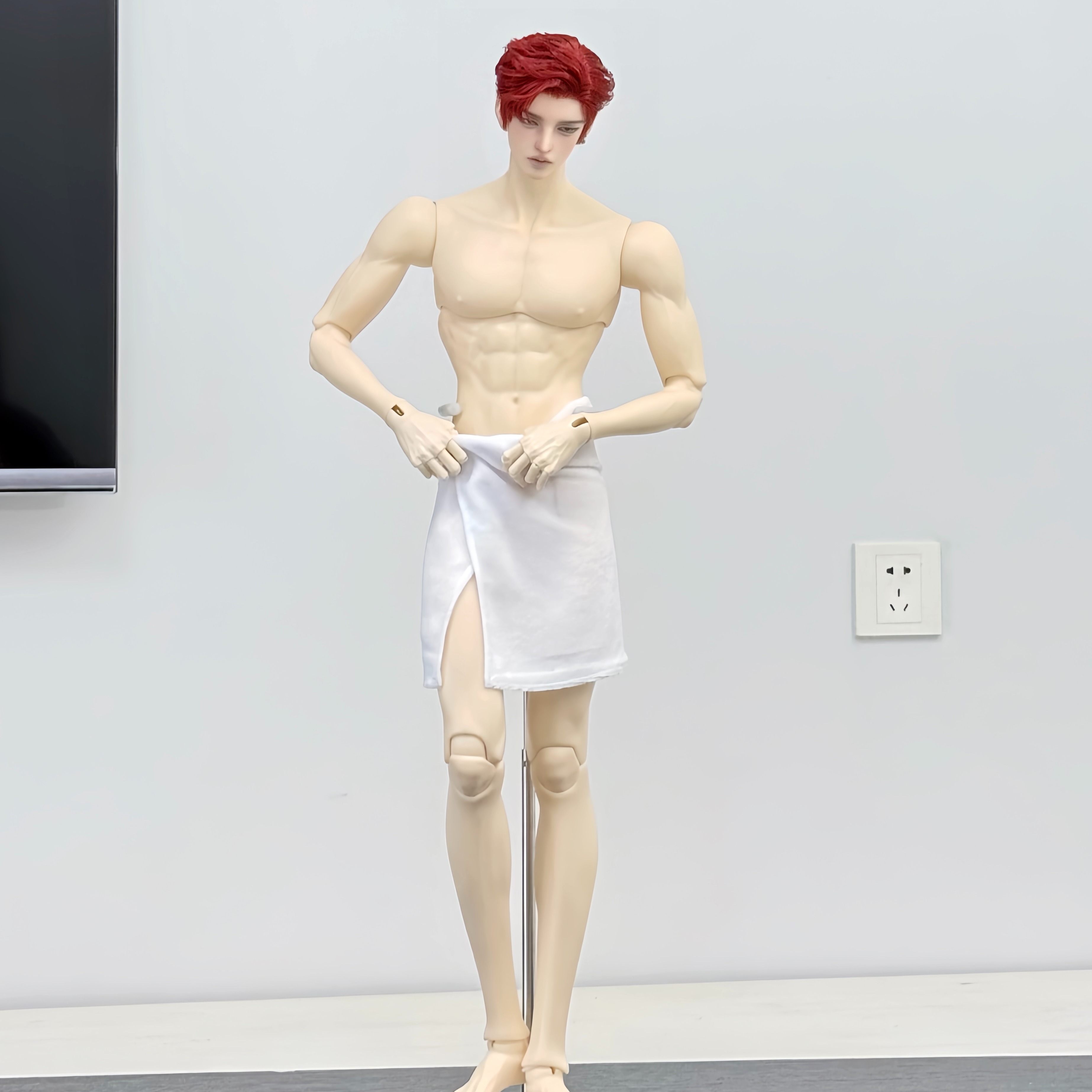 包邮 3分75叔BJD娃衣浴巾浴衣经典白色毛巾 三万院长预售 - 图1