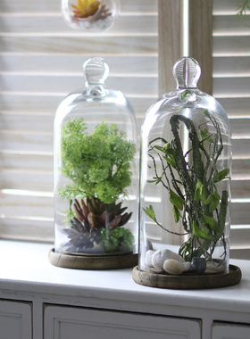 透明玻璃罩展示盒防尘罩摆件