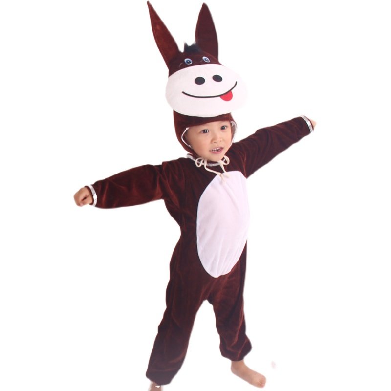 儿童金丝绒通用动物卡通演出服灰色小毛驴亲子舞蹈表演服套装头饰,淘宝优惠券,粉丝福利购,淘宝优惠卷