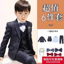 Childrens wedding small suit boy suit flowers childrens gowns CUHK Tong Piano Plays Out Handsome Autumn winter Western-style clothes