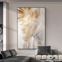 Bouvan Art Light Extravagant Hand-painted Oil Painting Gold Leaf Leaf Living-room Restaurant Background Wall Decoration Painting Xuanguan Hang Painting Custom