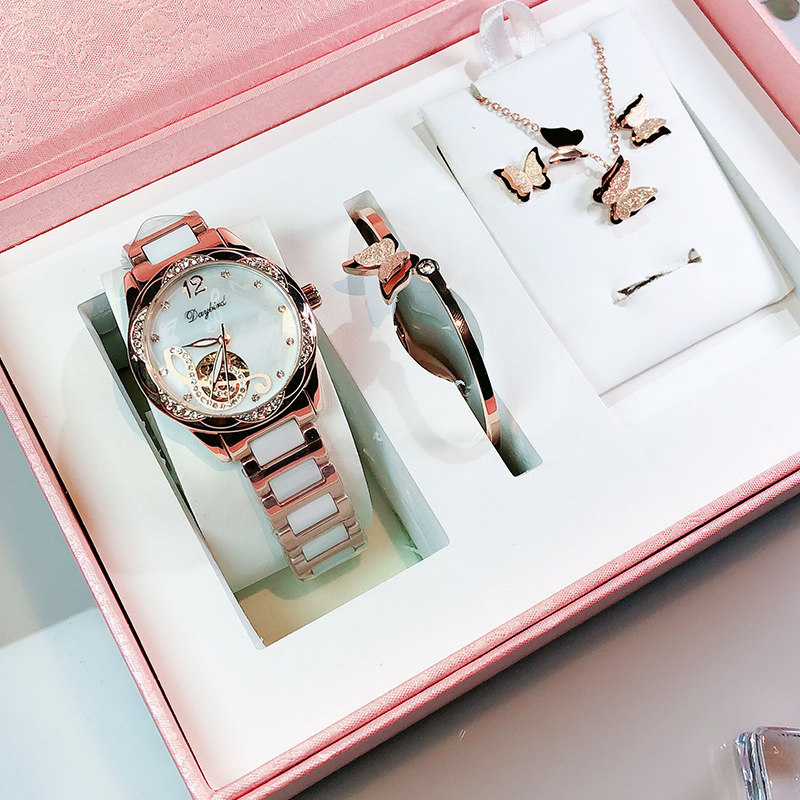 兰度陶瓷机械女学生简约气质潮女表 兰度国产腕表