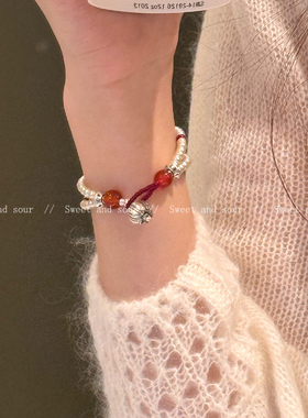 2025新款双层设计感珍珠手链女轻奢高级感气质百搭手饰小众冷淡风