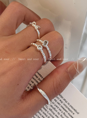 甜酷开口可调节戒指韩版